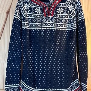 Artesania Alpaca blend Navy and White Nordic Sweater, Women’s Large